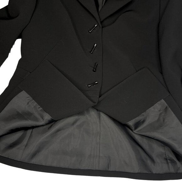 Kasper Black Tailored Blazer, Belted Waist Trim With Buckles, 4 Button, Sz: 2P - Picture 10 of 10